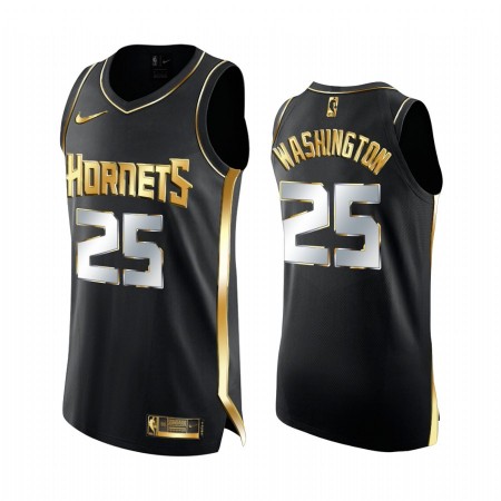 Herren NBA Charlotte Hornets Trikot P.J. Washington 25 2020-21 Schwarz Golden Edition Swingman